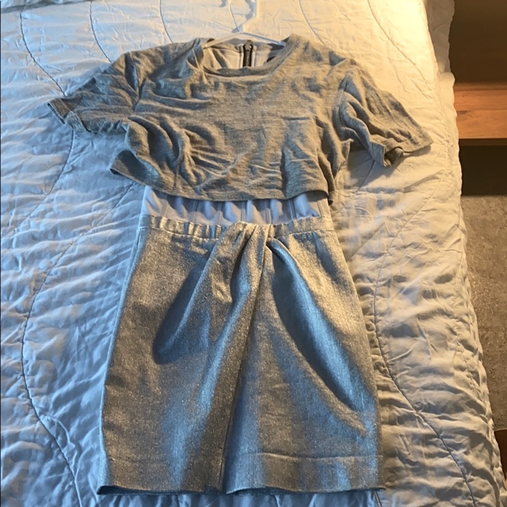 Silver corset dress with glitter skirt